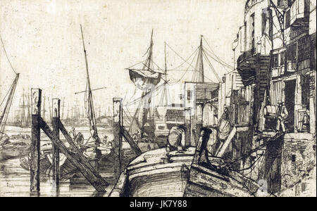 James Abbott McNeill Whistler, Limehouse 1859 Print. National Gallery of Art, Washington, D.C., USA. Stockfoto