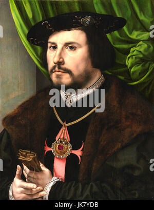 Jan Gossaert, Porträt von Francisco de Los Cobos y Molina (1475/85 - 1547). Ca. 1530-1532. Öl auf Holz. Getty Center, Los Angeles, USA. Stockfoto