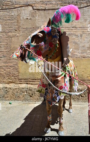 Caravaca De La Cruz-Festival. Wein-Pferde Stockfoto