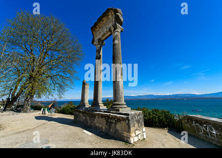 Römische korinthischen Säule aus Noviodunum, Nyon, Waadt, Schweiz Stockfoto