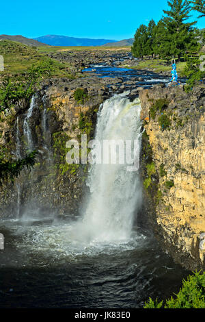 Orkhon Wasserfall, Orkhon-Tal, Khangai Nuruu Nationalpark, Oevoerkhangai Aimag Provinz, Mongolei Stockfoto