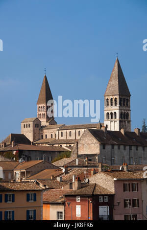 Frankreich, Region Departement Saone-et-Loire, Burgund, Maconnais Bereich, Tournus, St-Philibert Abbey, 10. Jahrhundert Stockfoto