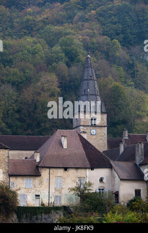 Frankreich, Departement Jura, Franche Region, Les Reculees Talbereich, Baume-Les-Messieurs, die Abbaye Kirche, 15. Jahrhundert Stockfoto