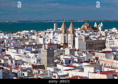 Spanien, Andalusien, Provinz Cadiz, Cadiz, erhöhten Blick auf die Stadt vom Turm Torre Tavira Stockfoto