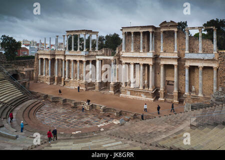 Spanien, Extremadura Region, Badajoz Provinz, Merida, Ruinen des Teatro Romano, römische Theater, 24 v. Chr. Stockfoto