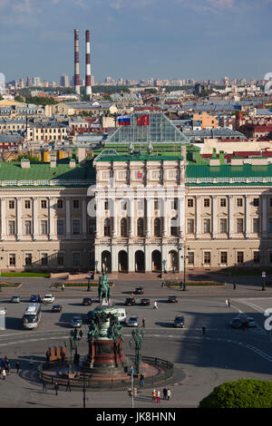 Russland, Sankt Petersburg, Center, Marienpalast erhöhte Ansicht von St. Isaac Cathedral Stockfoto