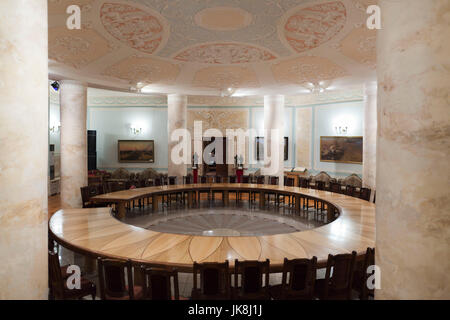 Russland, Oblast Moskau, Moskau, Ismailowo-Bereich, Stalins Bunker, ehemals oberen geheimen Bunker des Weltkrieges zwei sowjetische Führer, Konferenzraum Stockfoto