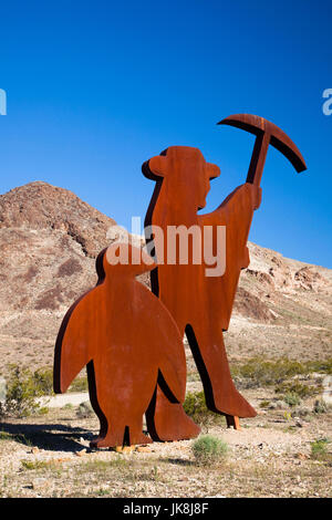 USA, Nevada, Great Basin, Beatty, Geisterstadt Rhyolite, Goldwell Open Air Museum, Hommage an Shorty Harris von Fred Bervoets Stockfoto