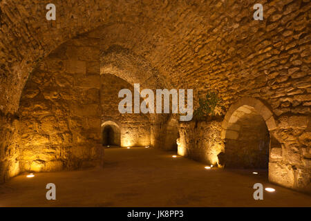 Jordan, Ajloun, Ajloun Burg Qala-Ar-Rabad gebaut 1188, Innenraum Stockfoto