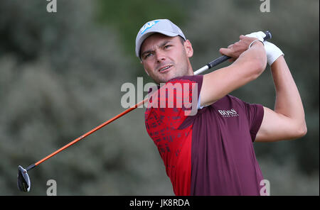 Deutschlands Martin Kaymer abschlägt 2. tagsüber drei The Open Championship 2017 im Royal Birkdale Golf Club, Southport. Stockfoto