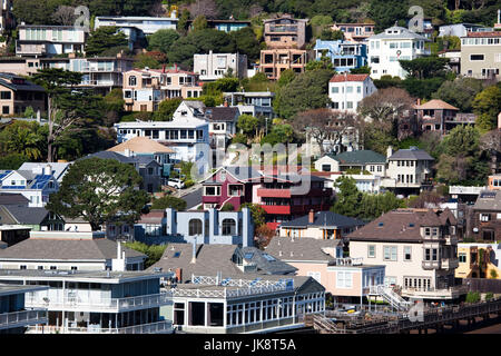 USA, California, San Francisco Bay Area, Marin County, Sausalito, erhöhten Blick auf die Stadt Stockfoto