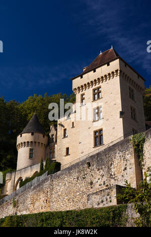 Frankreich, Aquitaine Region, Departement Dordogne, La Roque-Gageac, Stadt am Fluss Dordogne, Schloss Stockfoto