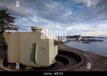 Kanada, British Columbia, Vancouver Island, Victoria, Fort Rodd Hill, Belmont Batterie, Artillerie Stockfoto