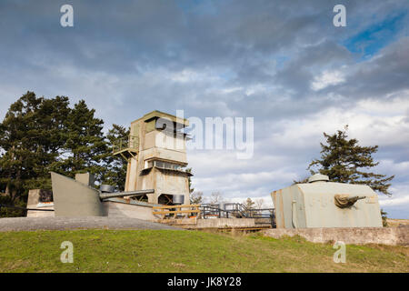 Kanada, British Columbia, Vancouver Island, Victoria, Fort Rodd Hill, Belmont Batterie, Artillerie Stockfoto