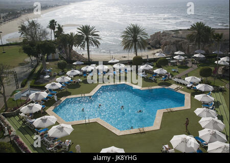 Oman, Maskat, Qurm, Crowne Plaza Hotel, Pool, Strand, Meer, Stockfoto