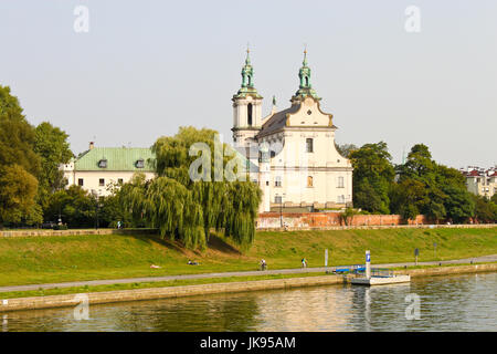 Kirche St. Michael der Erzengel und St. Stanislaus Bischof und Märtyrer und Väter Paulanerkloster über Weichsel in Krakau, Polen Stockfoto