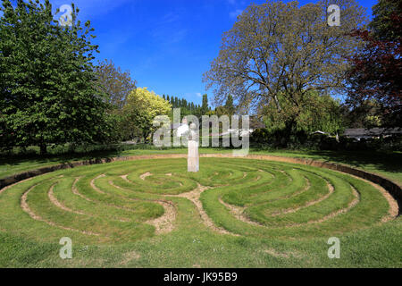 Sommer, Hilton-Rasen-Labyrinth, Hilton Village, Cambridgeshire, East Anglia, England, UK Stockfoto