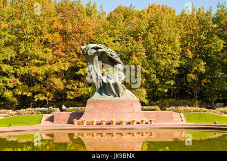 Chopin-Denkmal im Lazienki-Park, Warschau, Polen. Im Jahre 1907 von Waclaw Szymanowski entworfen. Stockfoto