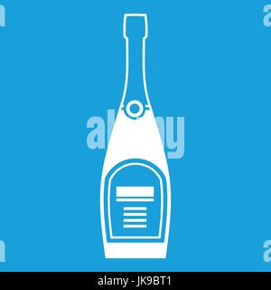 Flasche Champagner Symbol weiß Stock Vektor