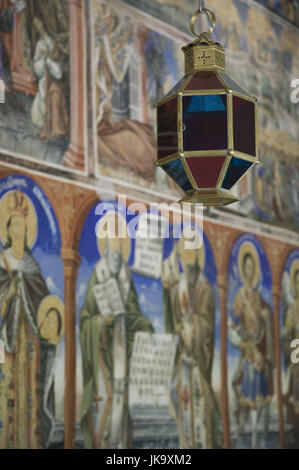 Mazedonien, Mavrovo Nationalpark, Kloster Sveti Jovan Bigorski, Innen, Lampe, Stockfoto