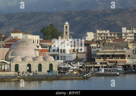 Griechenland, Kreta, Chania, Hafen, Touristen, Kutschen, Stockfoto