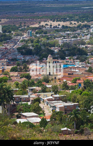 Kuba, Provinz Sancti Spiritus, Trinidad, erhöhten Blick auf die Stadt vom Hügel Cerro De La Vigia Stockfoto