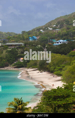 St. Vincent und die Grenadinen, Bequia, Lower Bay Beach, erhöhten Blick Stockfoto