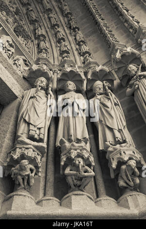 Frankreich, Region Picardie, Departement Somme Amiens Cathedrale Notre-Dame Kathedrale, vor dem Eingang Detail Stockfoto