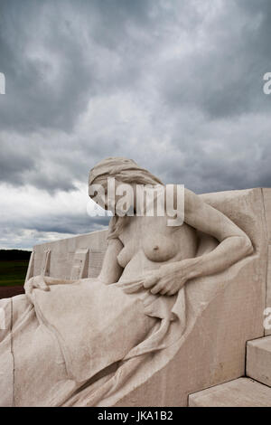 Frankreich, Region Nord-Pas de Calais, Pas-De-Calais-Abteilung, Vimy, Vimy Ridge National Historic Site of Canada, World War ein Schlachtfeld und Denkmal für die kanadischen Truppen Vimy Ridge Mounument entworfen von Walter Seymour Allward Stockfoto