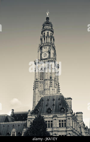 Frankreich, Region Nord-Pas de Calais, Pas de Calais Abteilung, Arras, Rathausturm Stockfoto