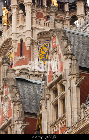 Frankreich, Region Nord-Pas de Calais, Pas de Calais Abteilung, Calais, Rathaus detail Stockfoto