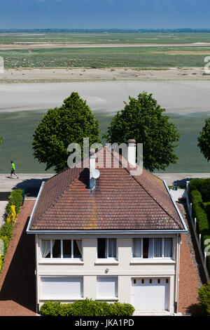 Frankreich, Region Picardie Somme Abteilung, St Valery Sur Somme, Somme Bucht Ferienort, erhöhte Ansicht des Hauses von La Baie de Somme Stockfoto