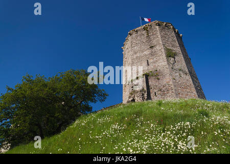 Frankreich, Normandie, Manche Abteilung, Bricquebec, 14. Jahrhundert Schloßturms Stockfoto