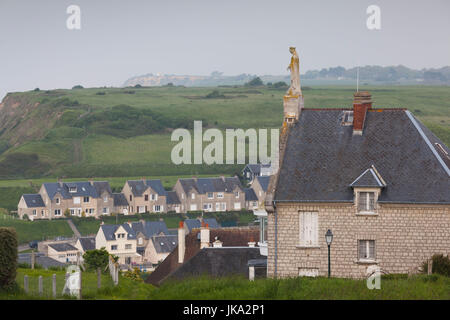 Frankreich, Normandie, Calvados Abteilung, d-Day Strände Gegend, Port En Bessin, erhöhten Blick auf die Stadt Stockfoto