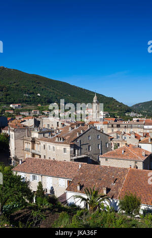 Frankreich, Korsika, Departement Corse-du-Sud, Korsika South Coast Region, Le Satenais Bereich, Sartene, erhöhten Blick auf die Stadt Stockfoto