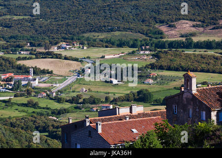 Frankreich, Korsika, Departement Corse-du-Sud, Korsika South Coast Region, Le Satenais Bereich, Sartene, erhöhten Blick auf die Stadt Stockfoto