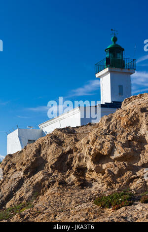 Frankreich, Korsika, Haute-Corse Abteilung, La Balagne Region, Ile Rousse, Ile De La Pietra, Leuchtturm Stockfoto