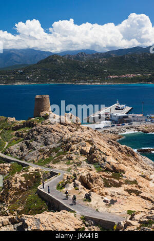 Frankreich, Korsika, Haute-Corse Abteilung, La Balagne Region, Ile Rousse, Insel Ile De La Pietra, Genueser Turm Stockfoto