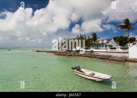 Bahamas, Eleuthera Insel, Harbour Island, Dunmore Town, Hafenblick Stockfoto