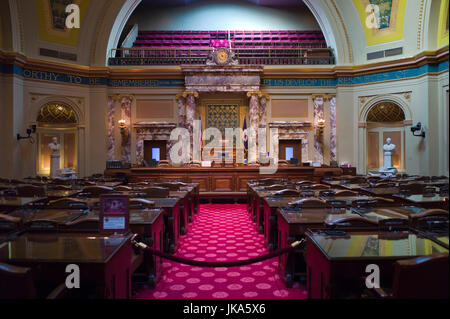 USA, Minnesota, Minneapolis, St. Paul, Minnesota State Capitol, Minnesota Senat Kammer Stockfoto