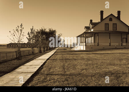 USA, North Dakota, Mandan, Fort Abraham Lincoln State Park, Custer Haus, Wohnort von Lt. Col George Custer bei seiner Niederlage in der Schlacht am Little Big Horn Stockfoto