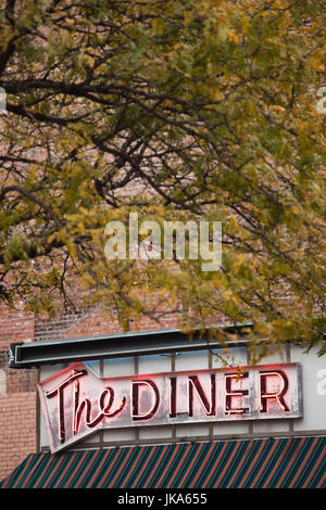 USA, Nebraska-Omaha, Gebäude auf dem alten Markt, The Diner Stockfoto