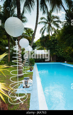 USA, Florida, Florida Keys, Key West, Hemingway-Haus, ehemaliges Wohnhaus des berühmten amerikanischen Schriftsteller, Schwimmbad Stockfoto