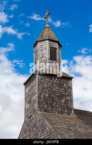 Chile, Chiloé Archipel, Insel Quinchao, Achao, Iglesia Santa Maria de Loreto Kirche, außen Stockfoto