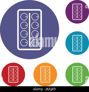 Aquarell Icons set Stock Vektor