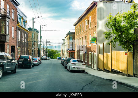 Quebec Stadt, Kanada - 31. Mai 2017: Saint Jean Baptiste Limoilou Bereich mit Saint-Olivier street Stockfoto