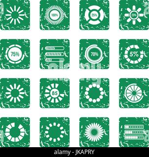 Grunge set laden Bars und Preloader Symbole Stock Vektor