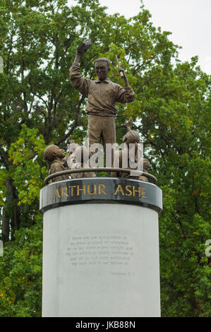 Denkmal-Allee, Denkmal, Arthur Ashe, Richmond, Virginia, USA schwarz Tennis-star Stockfoto