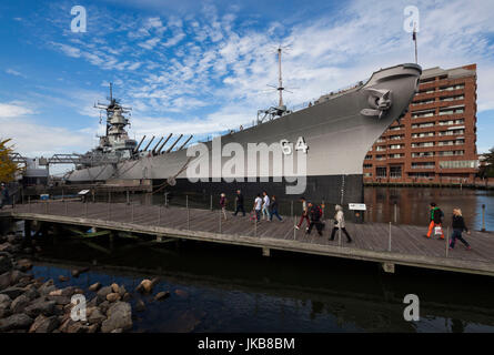 USA, Virginia, Norfolk, WW2-Ära Schlachtschiff USS Wisconsin Stockfoto