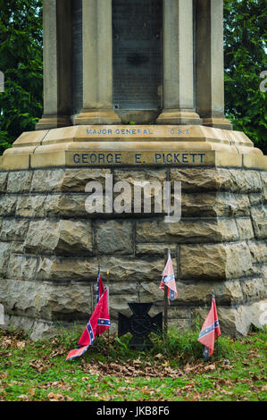 Hollywood Cemetery, Grab des konföderierten Generalmajor George E. Pickett, der berühmte Picketts Charge bei uns Bürgerkrieg Schlacht von Gettysburg 1863 führte, Richmond, Virginia, USA Stockfoto